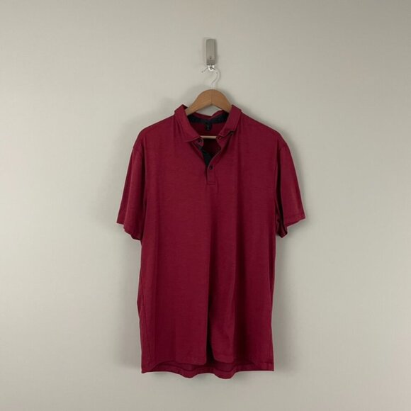 Lululemon Evolution Short Sleeve Polo Shirt in Ruby Red Men's Size XL - Picture 1 of 6
